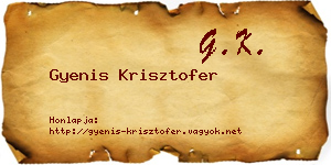 Gyenis Krisztofer névjegykártya