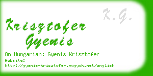 krisztofer gyenis business card